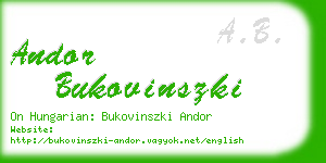 andor bukovinszki business card